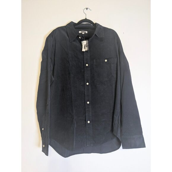 Madewell Men's Large Dark Navy Fine-Wale Corduroy Button-Up Shirt NWT NY110 - Picture 7 of 11